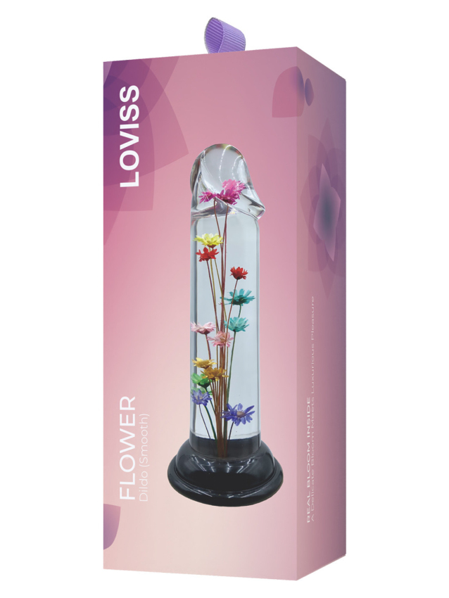 Dildo transparent avec fleur...