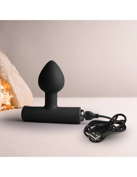 Vibromasseur prostatique compact en silicone doux avec 16 modes de vibration