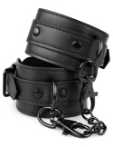 Menottes en simili cuir ajustables noires - vue 4
