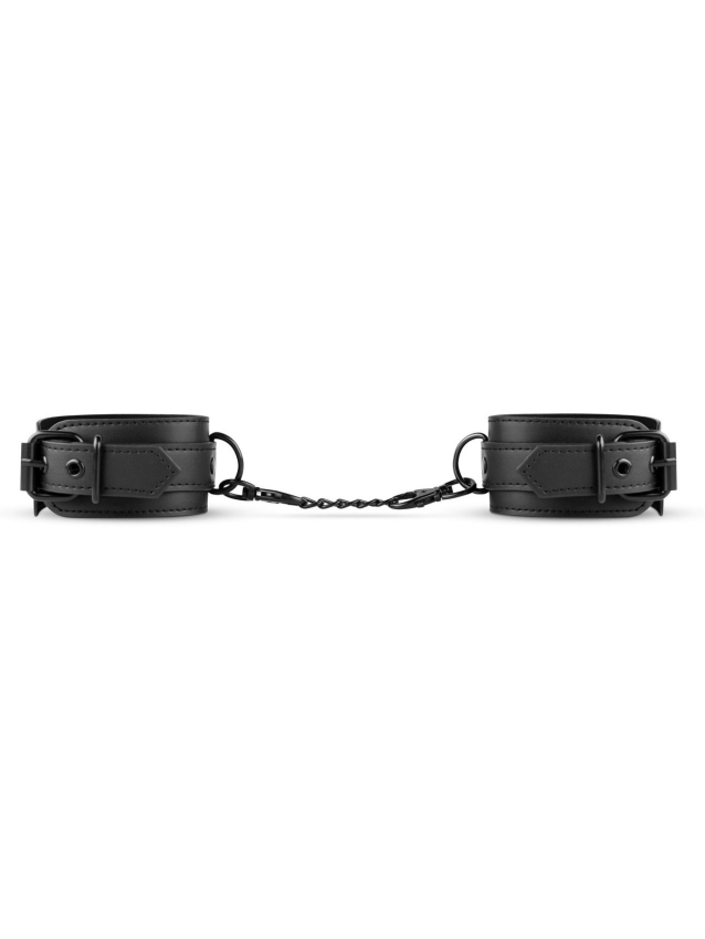 Menottes en simili cuir ajustables noires - vue 5
