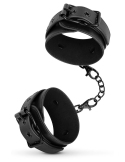Menottes réglables en simili cuir noir avec chaîne - vue 2