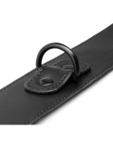 Collier et menottes réglables en simili cuir noir