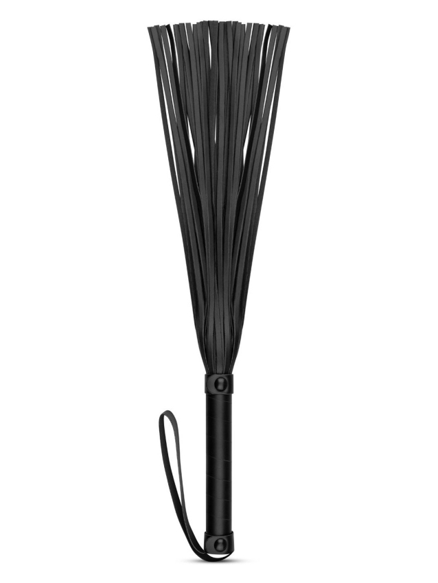 Flogger en simili cuir noir pour jeux BDSM - vue 2