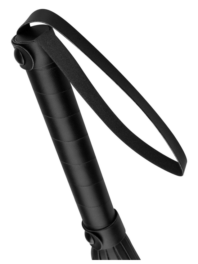 Flogger en simili cuir noir pour jeux BDSM - vue 6