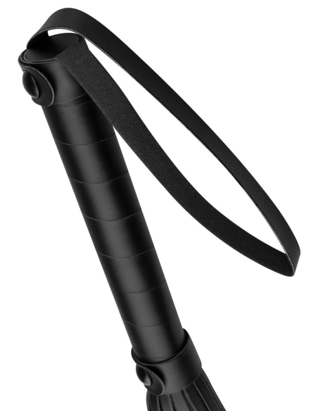 Flogger en simili cuir noir pour jeux BDSM - vue 6