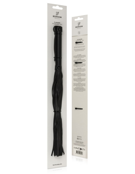 Flogger en simili cuir noir pour jeux BDSM - vue 7
