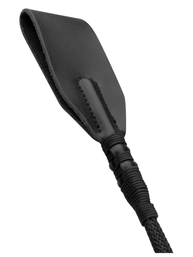 Fouet court en simili cuir noir pour jeux BDSM - vue 7