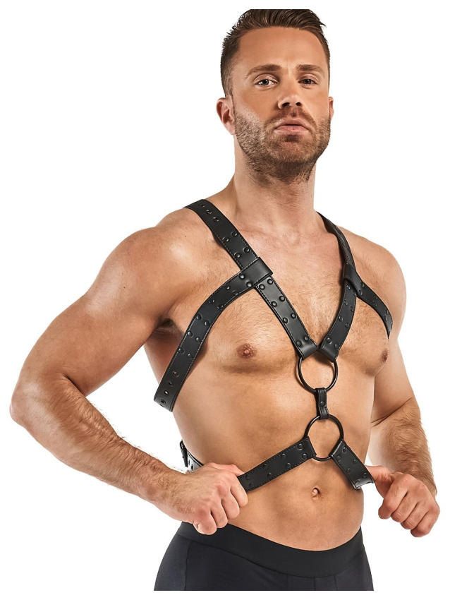 Harnais BDSM en simili cuir noir...