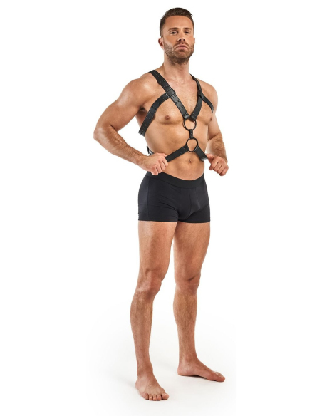 Harnais BDSM en simili cuir noir ajustable