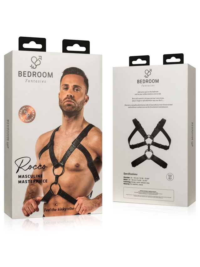 Harnais BDSM en simili cuir noir...