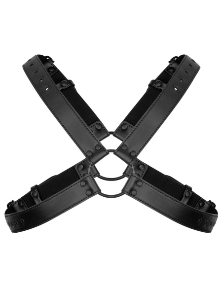 Harnais de bondage réglable en simili cuir noir