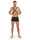 Harnais de bondage réglable en simili cuir noir