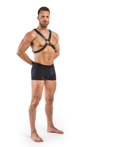 Harnais de bondage réglable en simili cuir noir