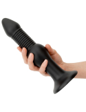 Gode anal rigide avec texture nervurée et insertable de 25 cm - vue 2