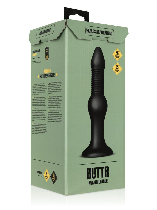 Gode anal rigide avec texture nervurée et insertable de 25 cm - vue 6