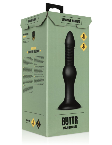 Gode anal rigide avec texture nervurée et insertable de 25 cm - vue 6