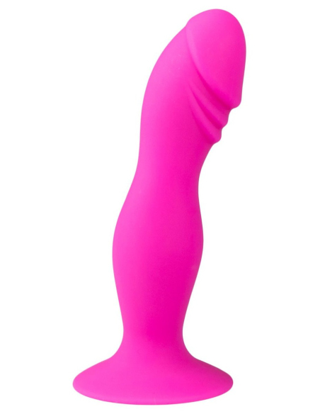 Gode ventouse en silicone doux avec texture nervurée
