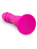 Gode ventouse en silicone doux avec texture nervurée