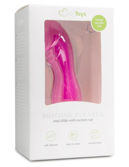 Gode ventouse en silicone doux avec texture nervurée