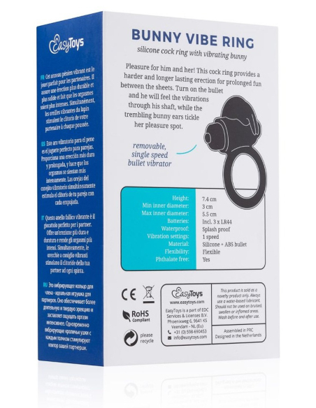 Anneau vibrant avec stimulateur lapin pour couple
