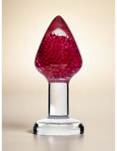 Butt plug en résine avec fleur naturelle séchée