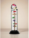 Dildo transparent avec fleur d'hélichryse intégrée en résine époxy