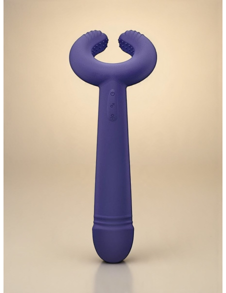Vibromasseur polyvalent avec anneau texturé et 16 modes de vibration