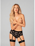 Culotte jarretière Editya Noire - M/L, XS/S