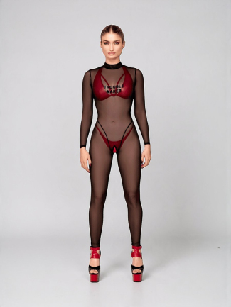 Catsuit transparent F387