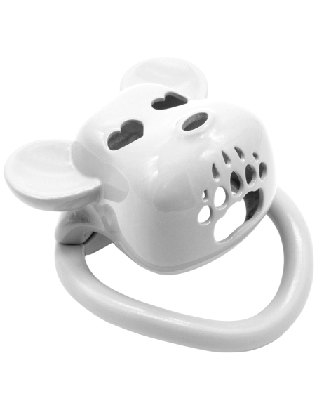 Cage de chasteté Blanc tête d'ours 5 x 3.1 cm