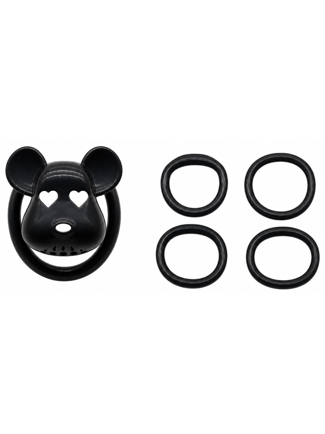 Cage de chasteté Noir tête d'ours 5 x...