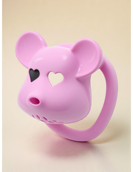 Cage de chasteté Rose tête d'ours 5 x 3.1 cm