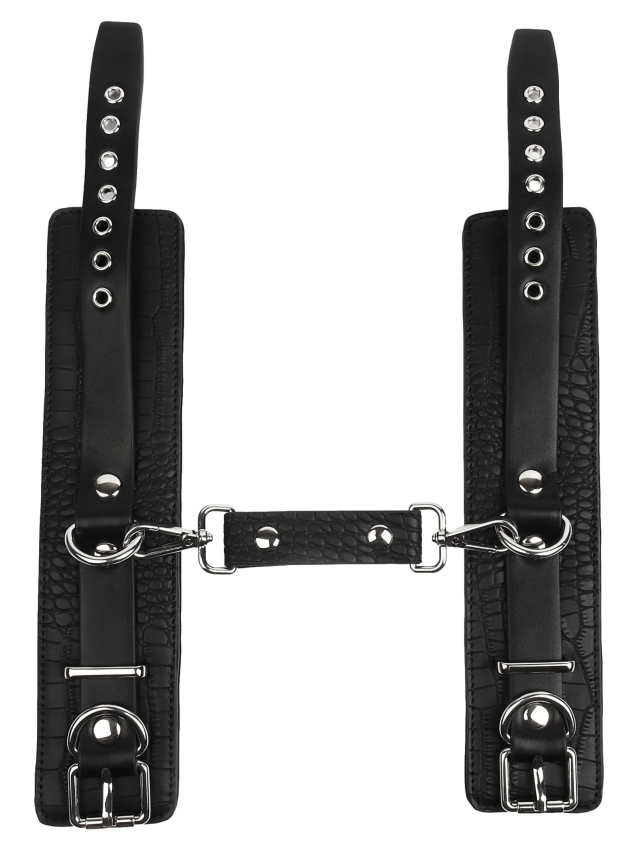 Menottes de poignets Croco Noires - vue 2