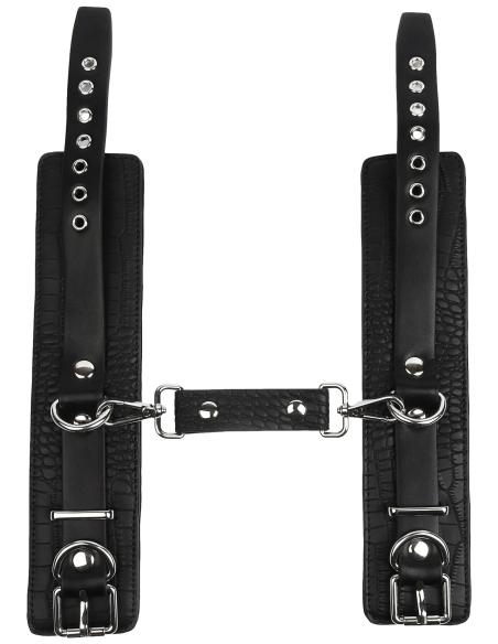 Menottes de poignets Croco Noires - vue 2