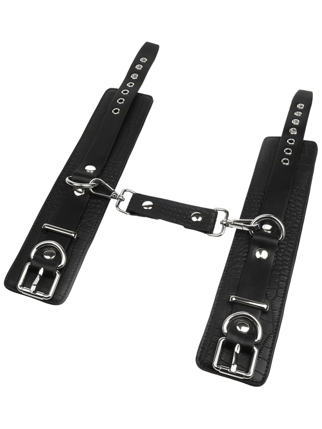 Menottes de poignets Croco Noires - vue 4