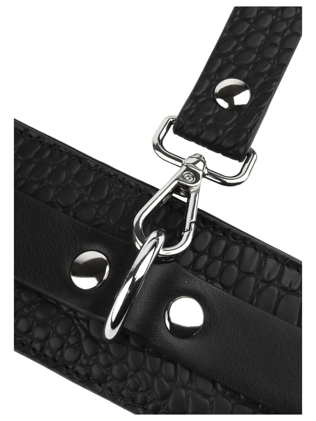 Menottes de poignets Croco Noires - vue 5