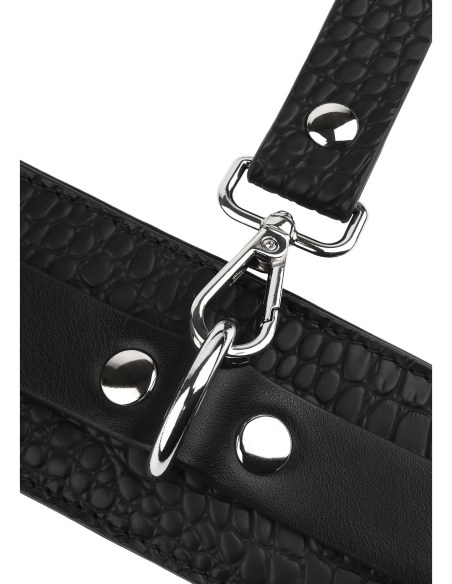 Menottes de poignets Croco Noires - vue 5