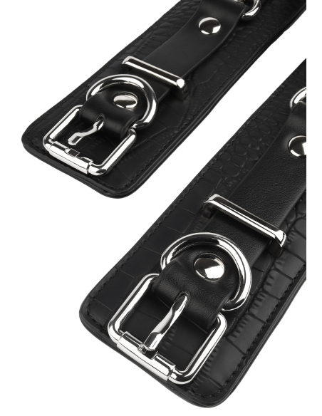 Menottes de poignets Croco Noires - vue 6