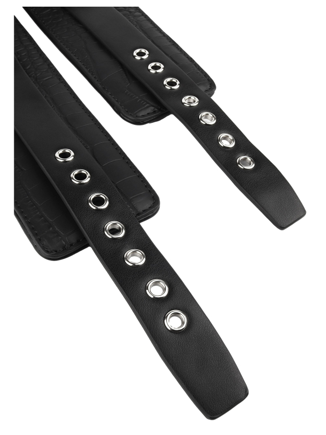 Menottes de poignets Croco Noires - vue 7