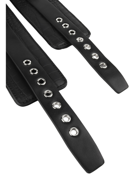 Menottes de poignets Croco Noires - vue 7