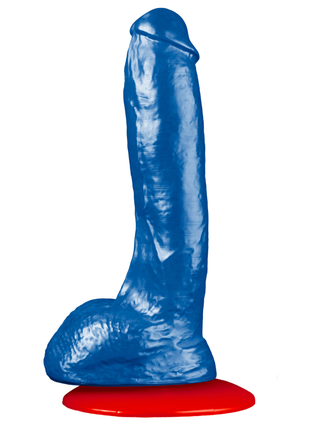 Gode réaliste avec ventouse et texture veinée 17 x 5 cm - vue 4