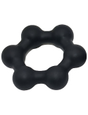 Cockring lesté en silicone avec boules de 32 mm