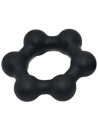 Cockring lesté en silicone avec boules de 32 mm