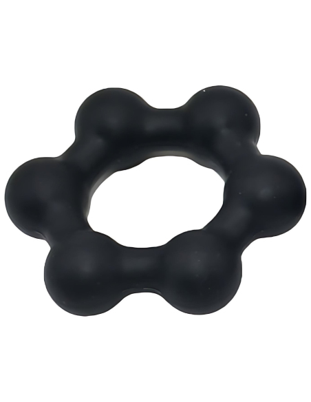 Cockring lesté en silicone avec boules de 32 mm