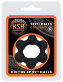 Cockring lesté en silicone avec boules de 32 mm - vue 2