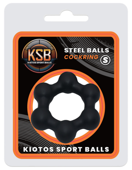 Cockring lesté en silicone avec boules de 32 mm - vue 2