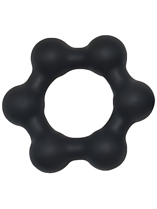 Cockring lesté en silicone avec boules de 32 mm - vue 3