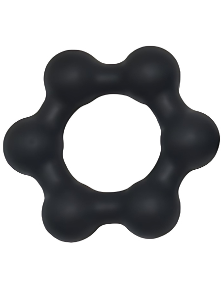 Cockring lesté en silicone avec boules de 32 mm - vue 3