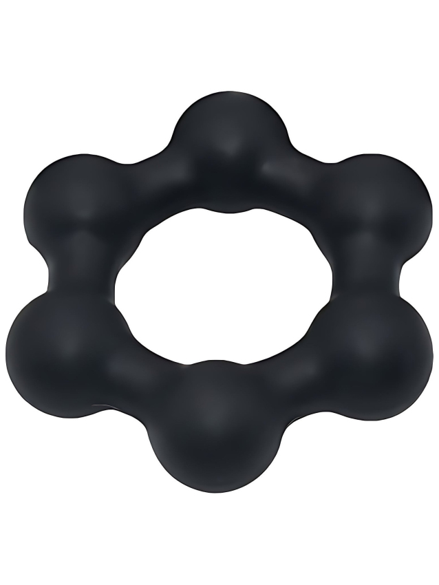 Cockring lesté en silicone avec boules de 32 mm - vue 4