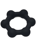 Cockring lesté en silicone avec boules en acier 38 mm